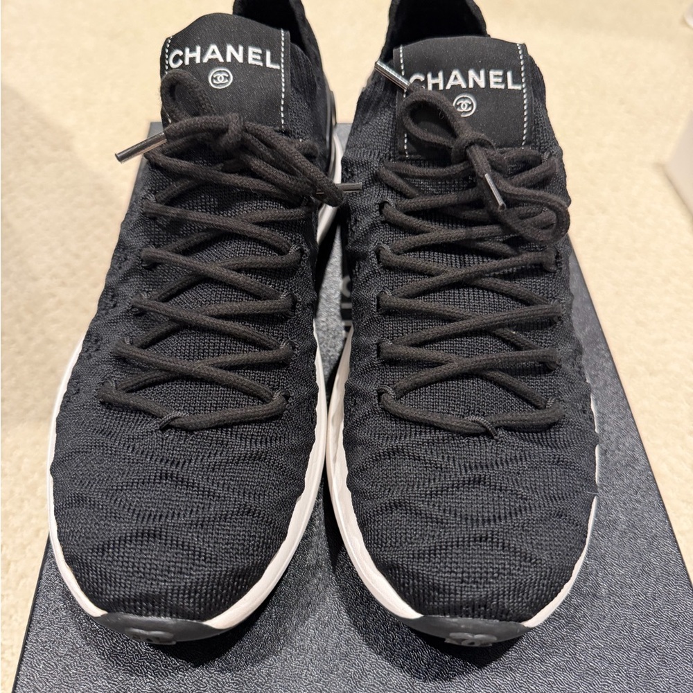 CHANEL Black and White Sneakers